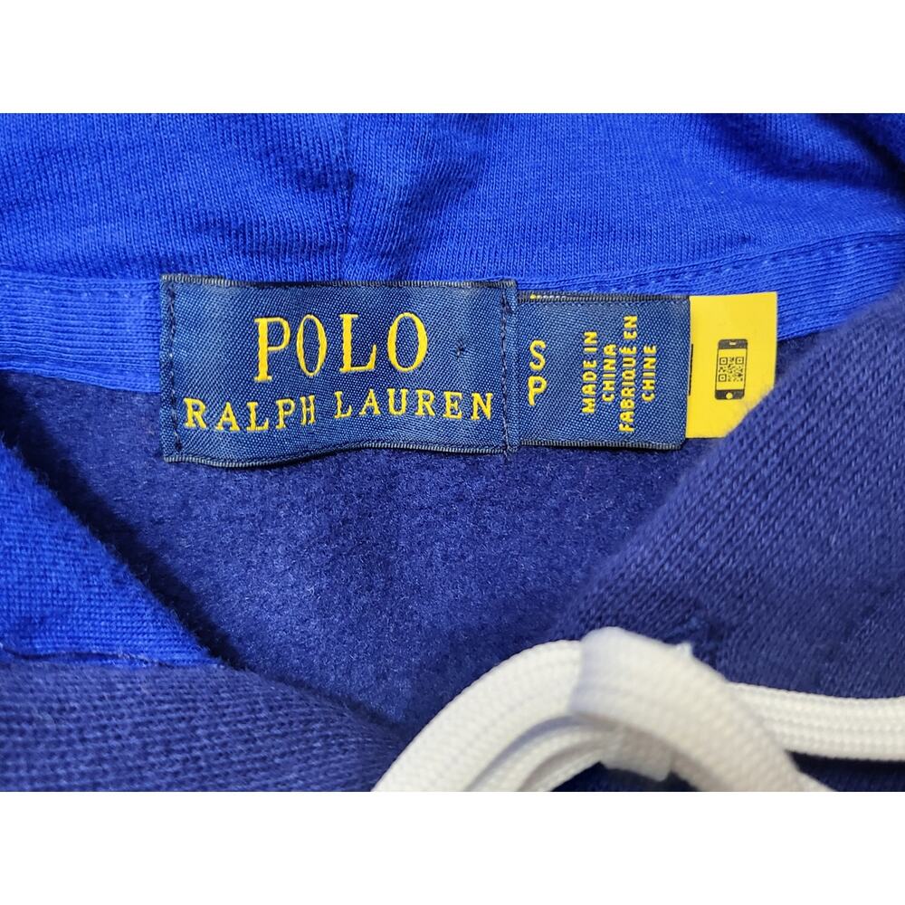 Polo Ralph Lauren Colorblock Fleece Sweatshirt Hoodie Dress in Blue White S NWOT - Picture 8 of 8
